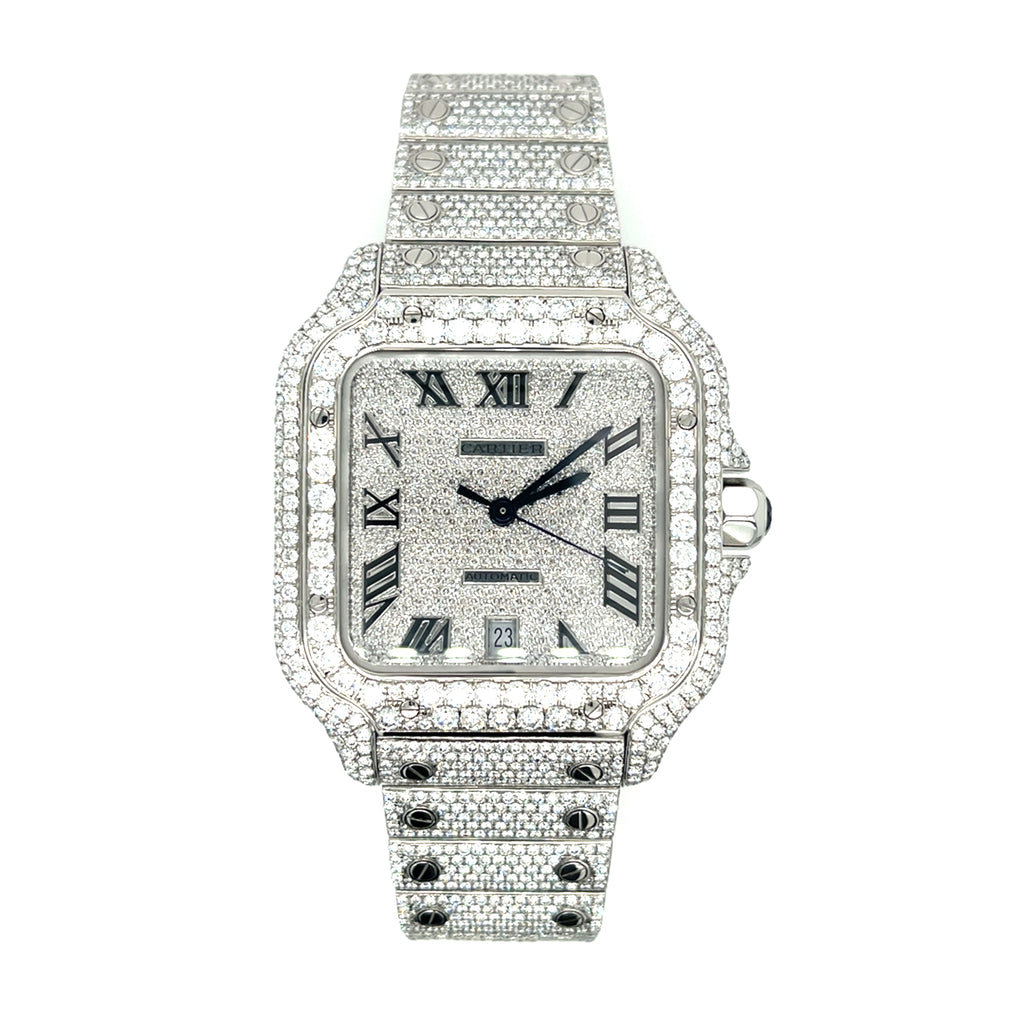 Stainless Steel Cartier de Santos Large All Diamond Jack Sutton