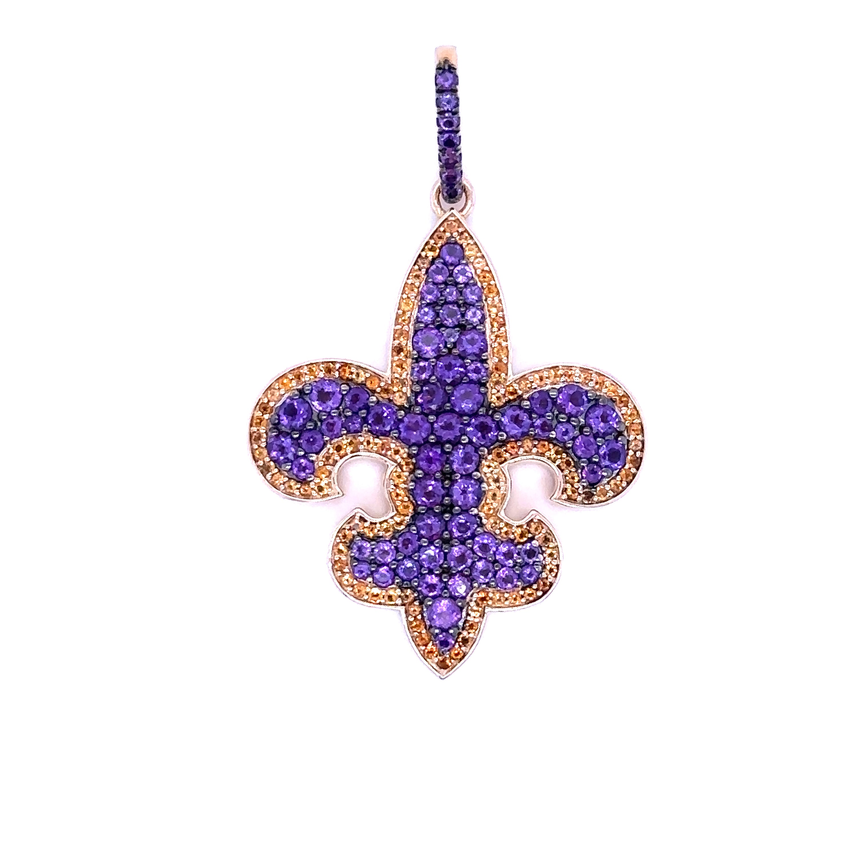 Purple and Gold Fleur De Lis Badge Reel