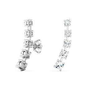 14k White Gold Lab Grown Diamond Climbers